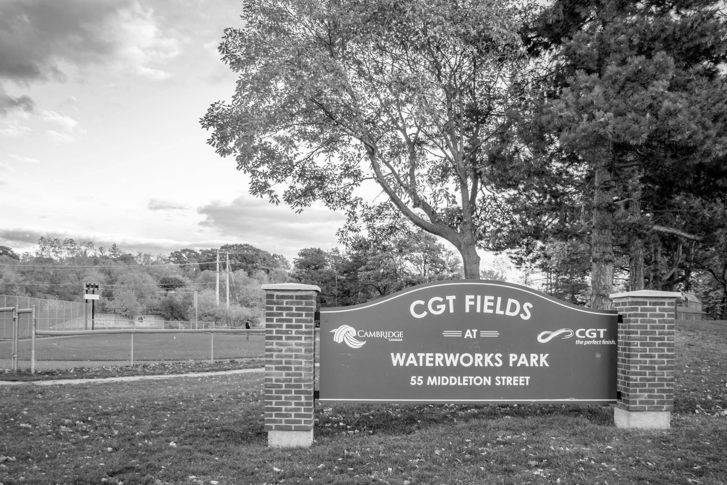 a photo of the sign at CGT fields at Waterworks Park