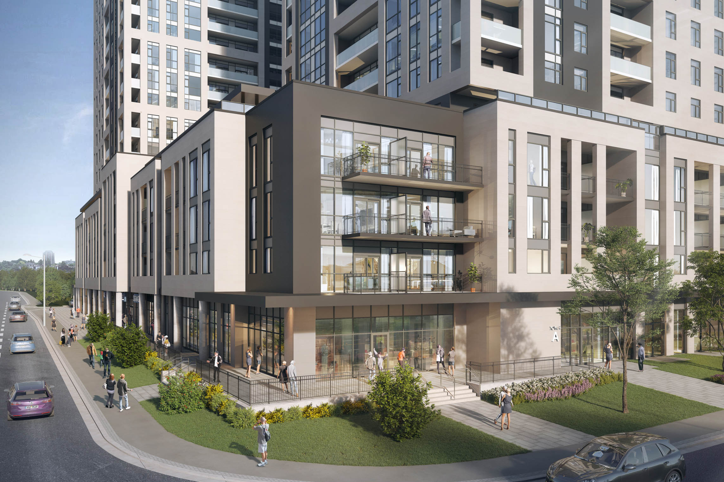 a rendering of proposed new construction condos in Fairway, Kitchener West developed by Zehr Group